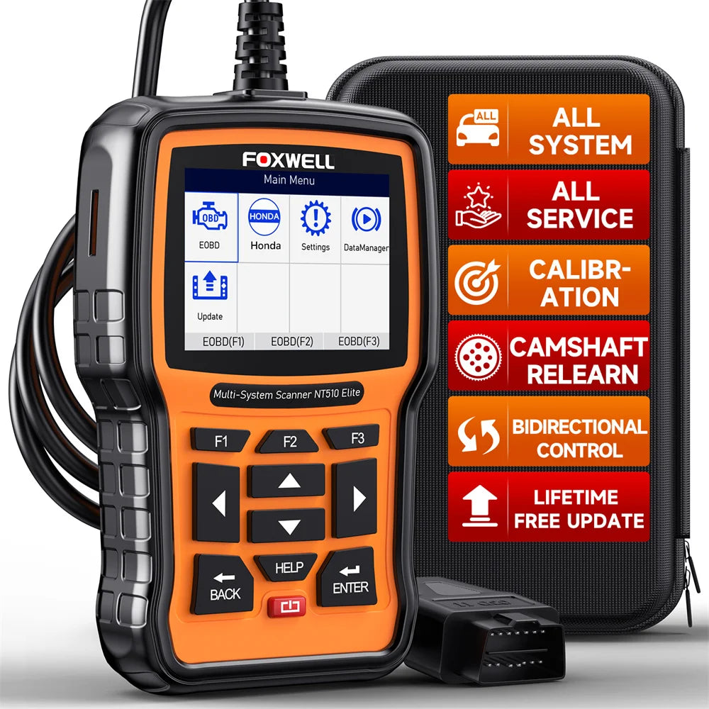 OBD2 Scanner All System Active Testing ECU Coding OBD2 Newest FOXWELL NT510 Elite Car Code Reader Diagnostic Tool Free Update