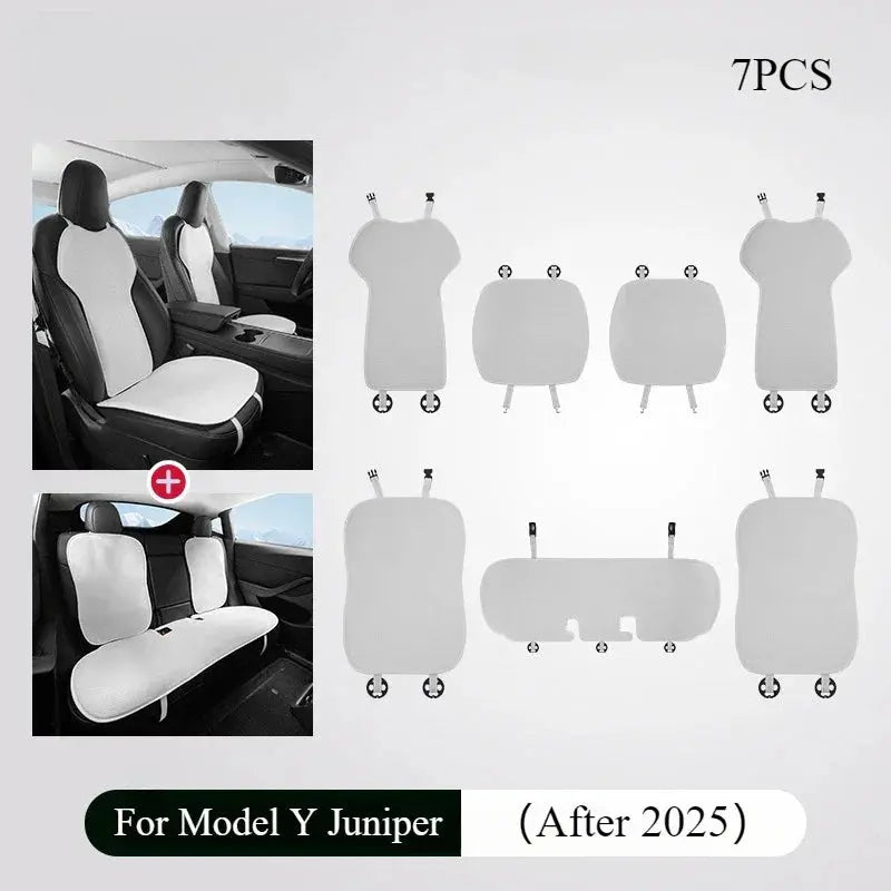 Ice Silk Seat Cushion for Tesla Model 3 Y Juniper 2025 Breathable Mat Seat Cover Cushion Replacement Pad Summer Car Accessories Car Mobile World