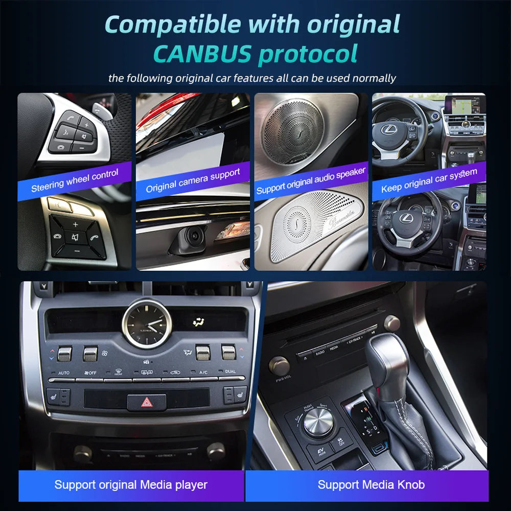Android 14 Car Radio For Lexus IS RC 250 200 300 350 200t 300h 2013-2019 Wireless CarPlay Multimedia Video Player 4G GPS Navi