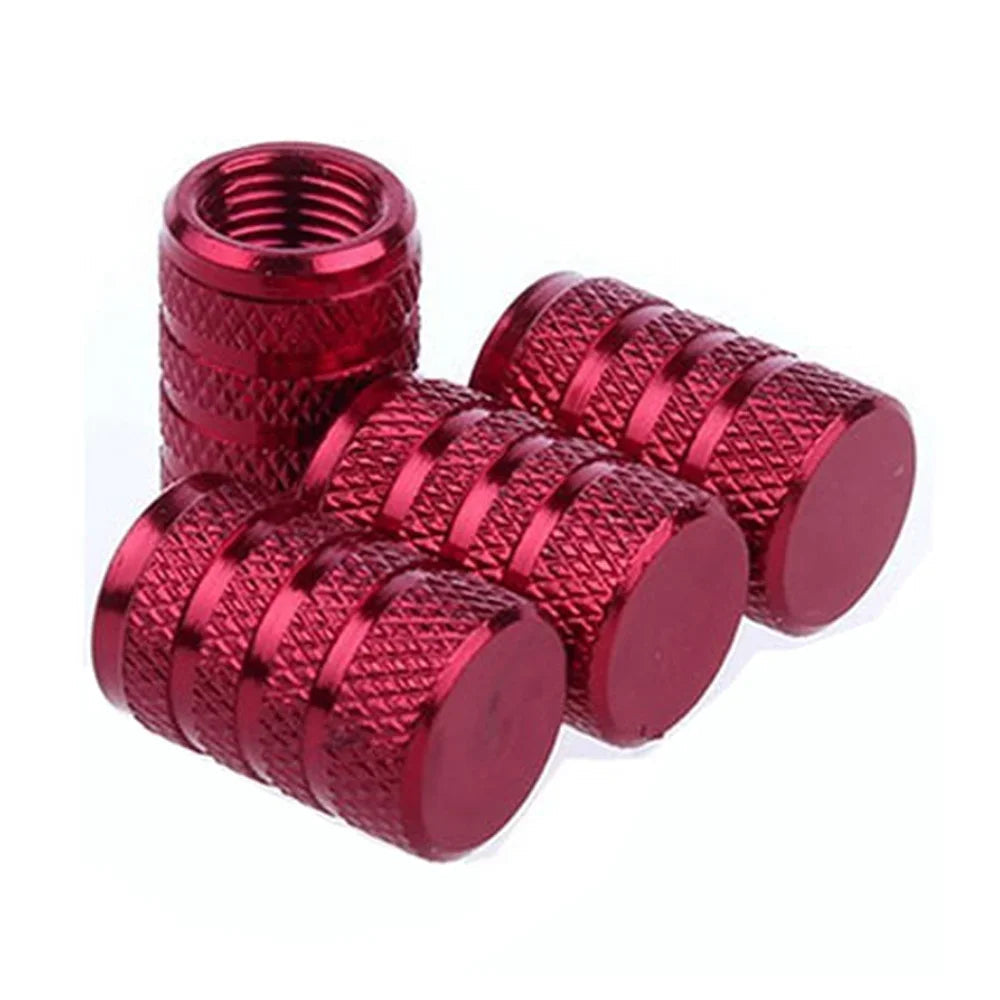 4Pcs Car Tire Valve Stems Cap Knurling Style Tire Valve Cap Aluminum Tire Wheel Stem Air Valve Cap car Universal accessories CM World