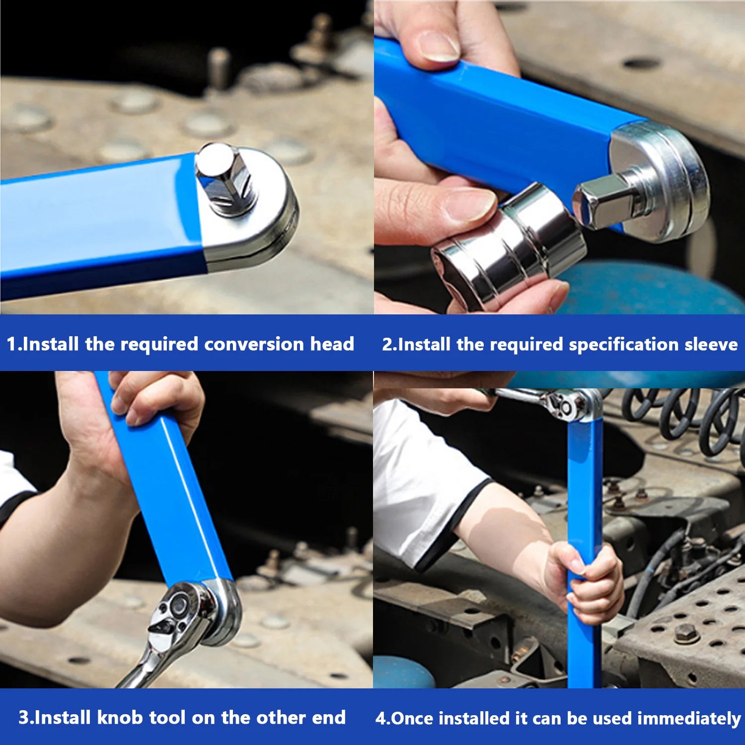 Ratchet Torque Extension Wrench Tight Spaces Extension Tool with 1/2" 1/4" and 3/8" Drive Adapters Universal Dynamics Hand Tools CM World