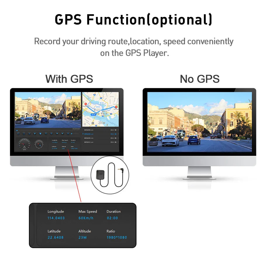 E-ACE 2K Car DVR WIFI GPS Stream Media Mirror Optional 1080P Car Video Camera Night Vision Loop Recording 24H Parking Black Box Car Mobile World