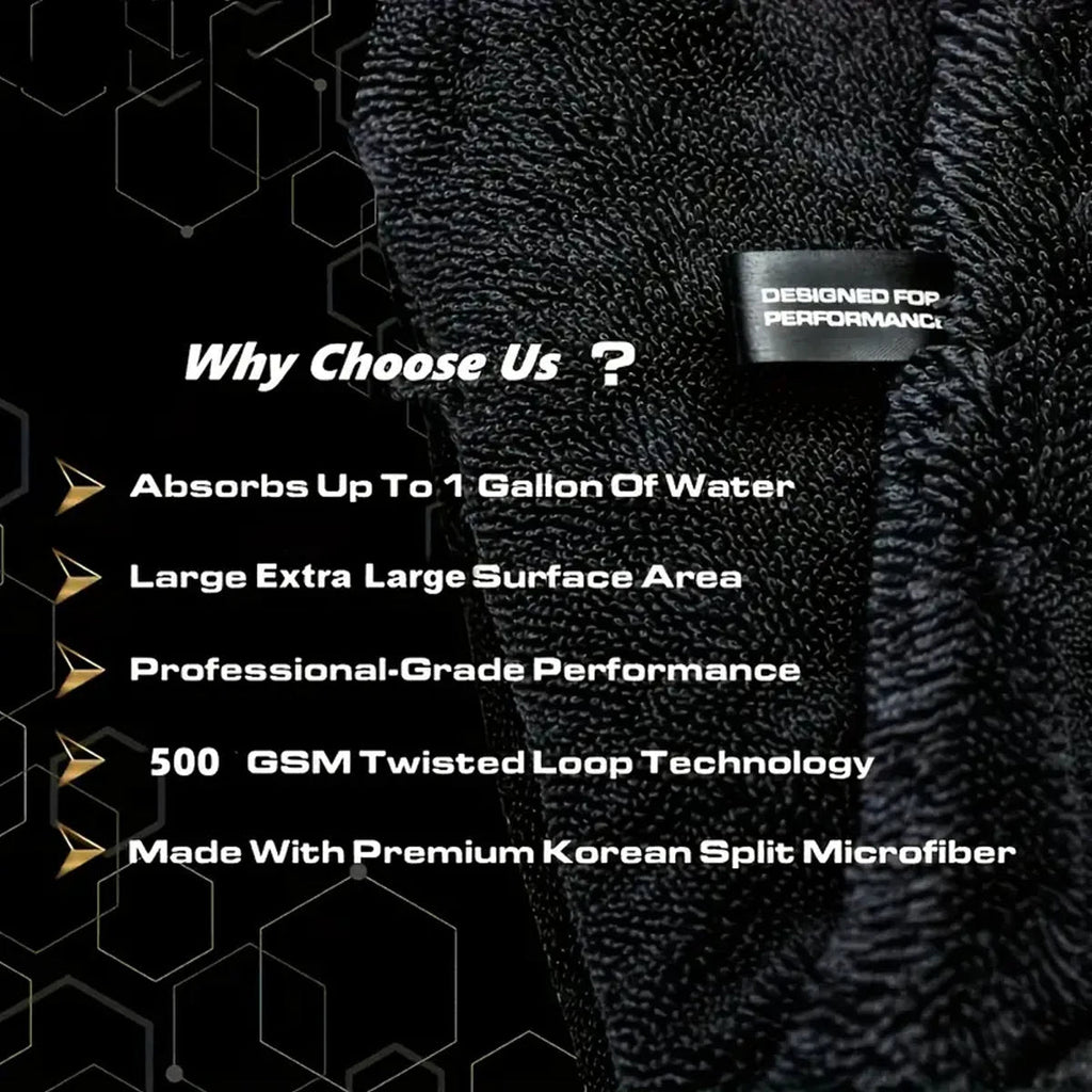 Dark gray car microfiber towel, oversized strong absorbent car wash cloth, high-efficiency cleaning wipe cloth CM World