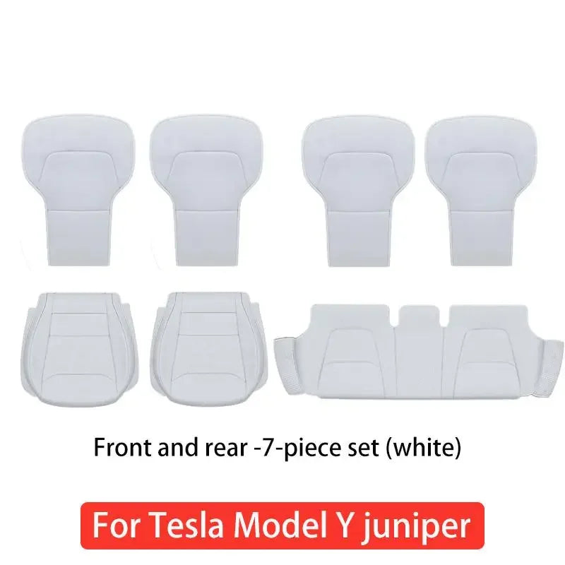 For Tesla Model Y 2025 2026 Juniper Ventilation Leather Seat Cover Cushion Breathability Comfortable Seat Interior Accessories