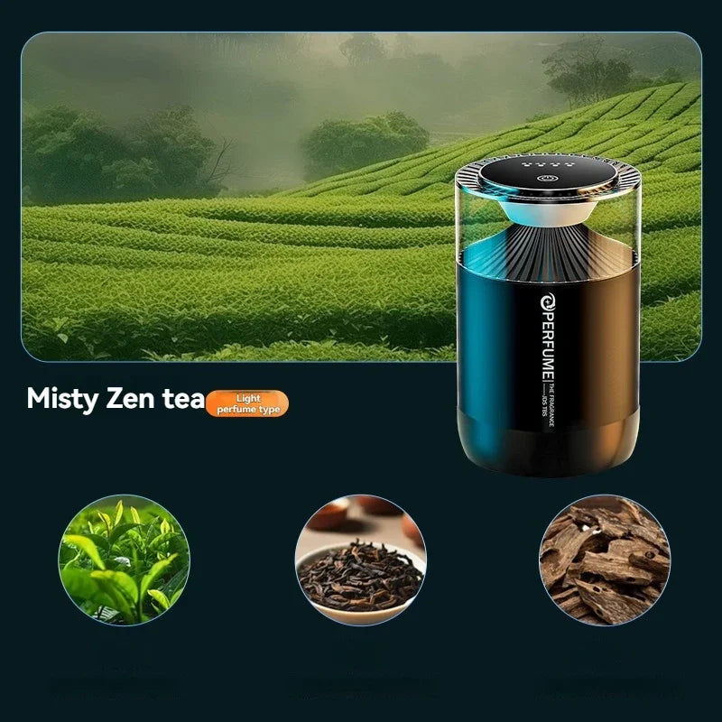 Smart Car Air Freshener Rechargeable Car Aroma Diffuser Cloud Mist with RGB Light for Automotive Interior CM World