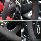 Customized Car Steering Wheel Cover Hand Sewing Braid Suede For Volkswagen Golf 7 GTI Golf R MK7 VW Polo GTI Scirocco 2015 2016 CM World
