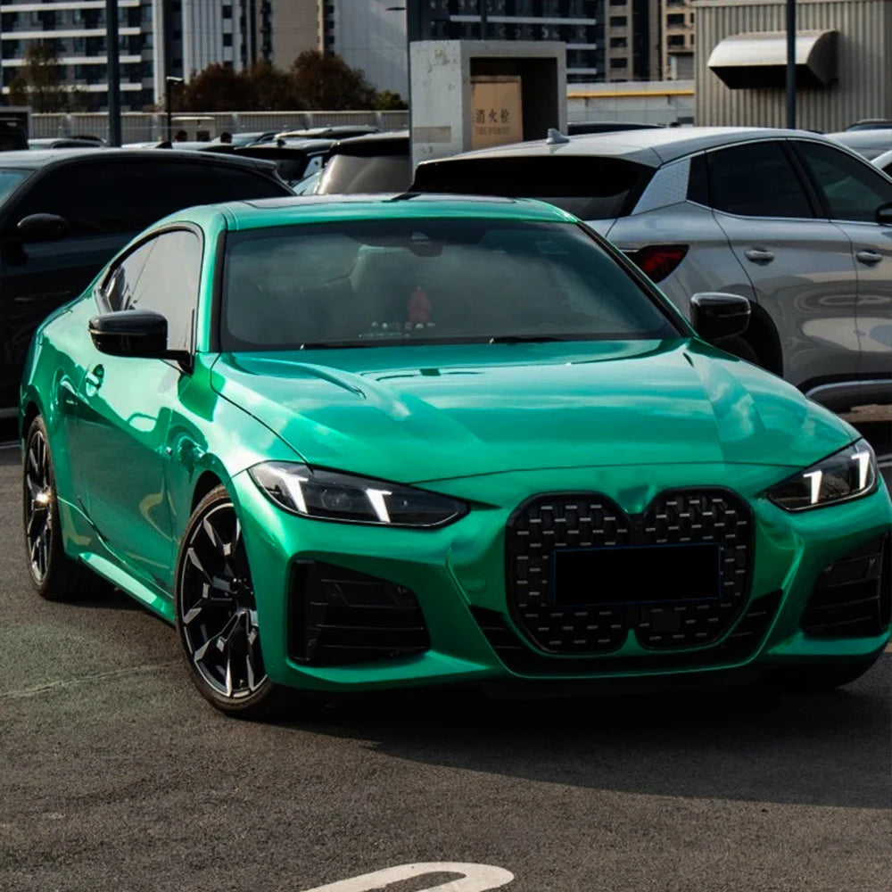 High Glossy PET Isle of Man Green Metallic Vinyl Wrap Film Waterproof Car Stickers Adhesive Vinyl Auto Motorcycle Accessories