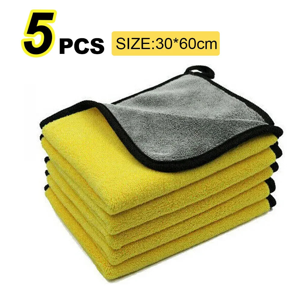 Car Wash Microfiber Towel 30x30/60CM Car Cleaning Drying Cloth Hemming Car Care Cloth Detailing Car Wash Towel CM World