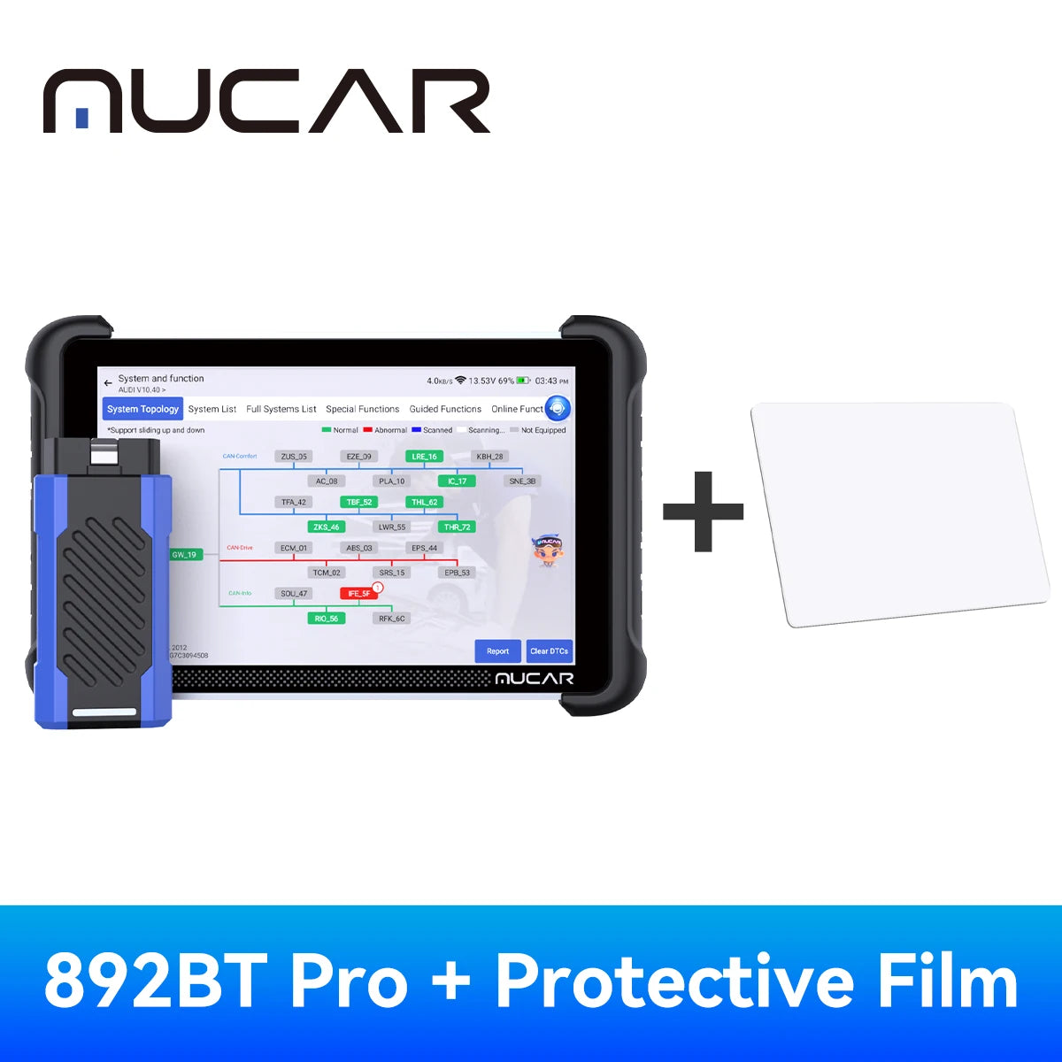 MUCAR 892BT PRO AI Key Programmer TKEY 101 Topology Automotive Diagnostic Tool J2534 Bidirectional Car Obd2 Scanner ECU Coding C