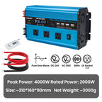 4000W Pure Sine Wave Inverter DC 12v/24v To AC 110v 60HZ Voltage Converter Car Solar Power Inverter CM World