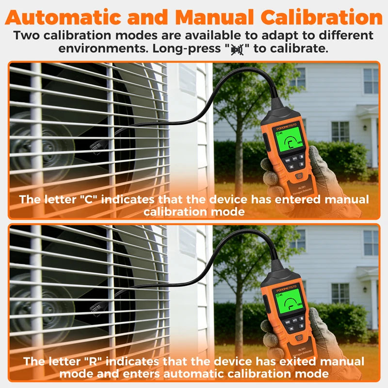 POROMETISTO HLD01 Halogen Gas Leak Detector Level/Audio/Visual Alarms LED Light R134a R22 R12 High Sensitivity Gas Sensor Test CM World