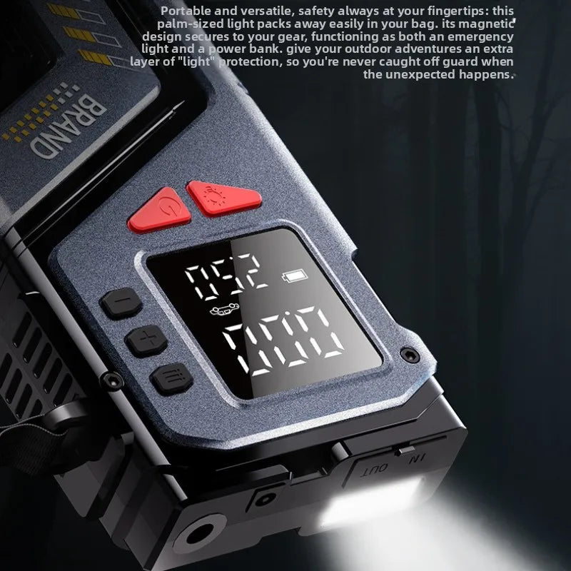 Car Jump Starter For 12V Petrol Diesel Cars With 150PSI Air Pump/Light/Pressure Gauge,Portable Booster Jump Starter