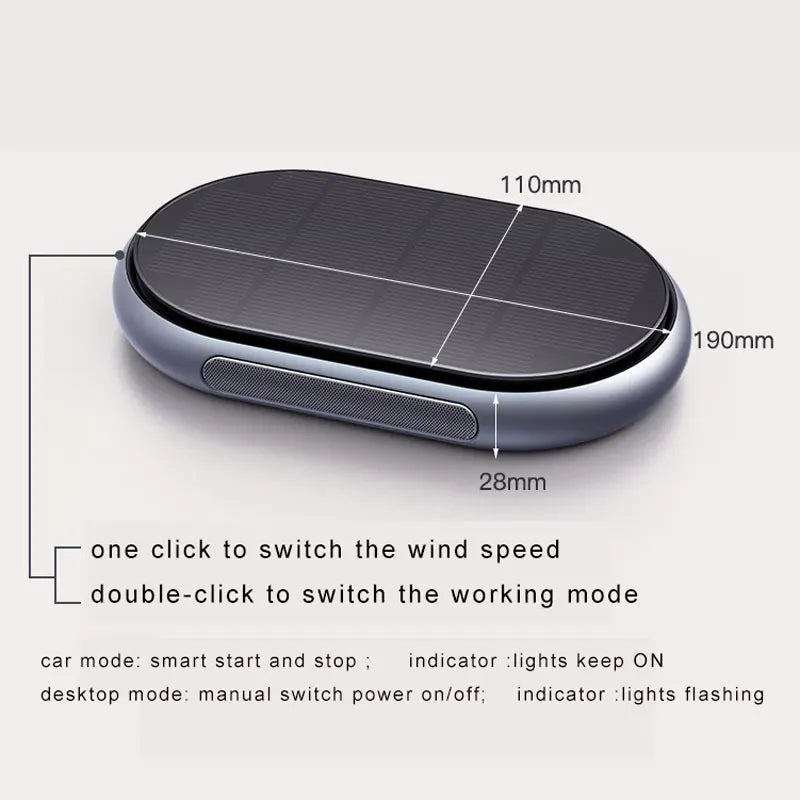 Solar Car Air Purifier 4000mah Smoke Remover HEPA filter electric Purifier Interior Air Cleaner Deodorant for Cars CM World