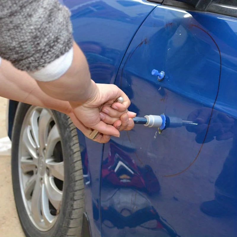 Car dent repair tool, sheet metal repair puller, simple T-shaped with 18 gaskets, no trace suction pit tool