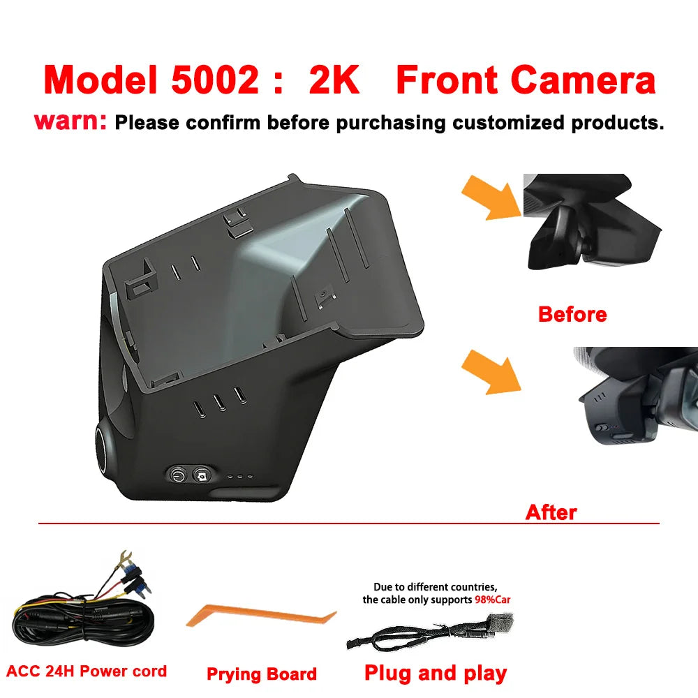 4K UHD WiFi Car DVR Dash Cam For VW Volkswagen Magotan B9 High Trim 2024 2026 Passat Pro 2025 2026 Plug and Play APP Control Car Mobile World