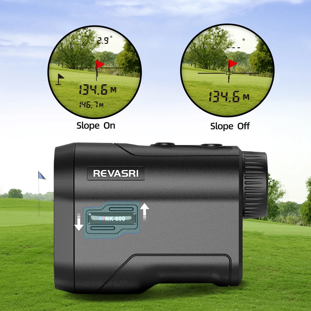 REVASRI Golf Rangefinder Rechargeable Distance Meter with Slope Switch and Flag Lock Vibration for Golfing Promotion and Hunting CM World