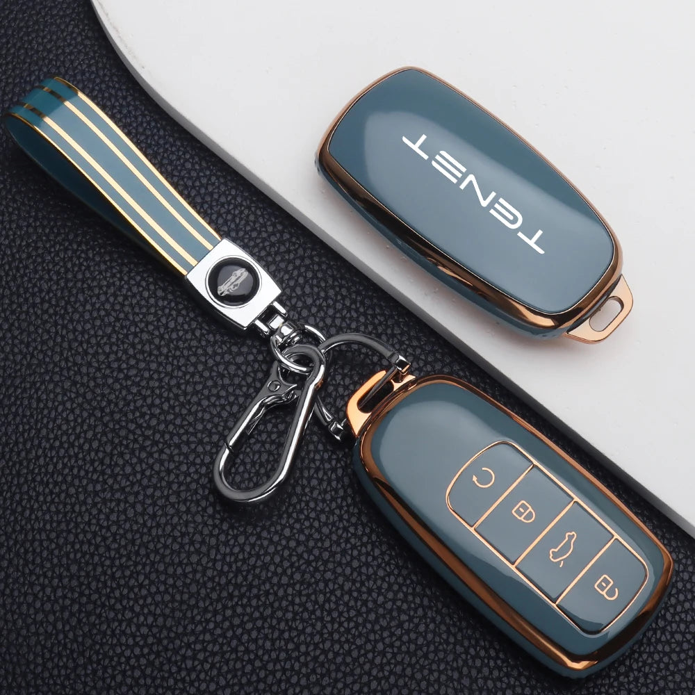 TPU Car Key Case Cover for Chery Tenet T4 T7 Tiggo 4 Tiggo 7 Remote Protection Key Shell Bag Keychain Auto Interior Accessories