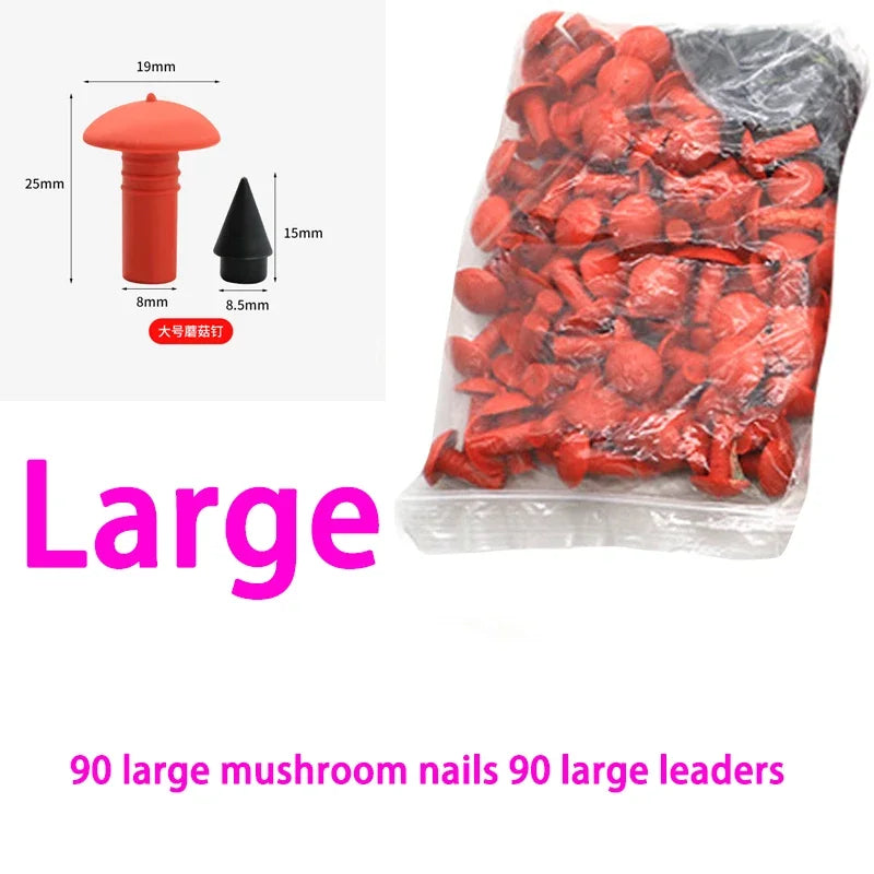 180Pcs Universal Mushroom Shaped Tubeless Tire Repair Insert Sockets Plugs Red Black 7mm 8mm Tire Repair Rubber Bullet for Car CM World