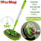 2 In 1 Car Cleaning Brush Car Wash Brush Duster Telescoping Alloy Long Handle Cleaning Mop Chenille Broom Auto Accessories CM World