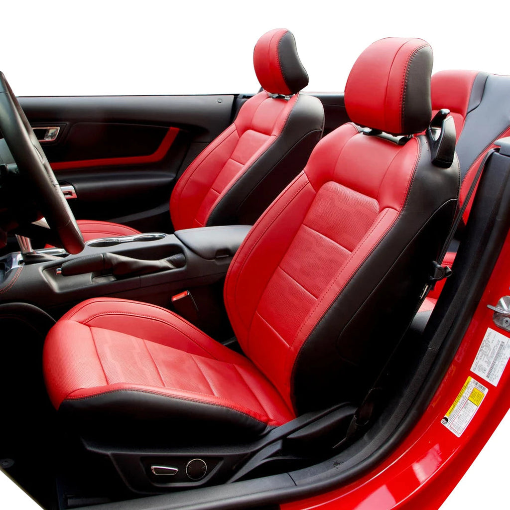 Custom Fit for Mustang Convertible Car Seat Covers Full Set Durable Quality Material for 2015-2024 Ford Mustang Convertible CM World