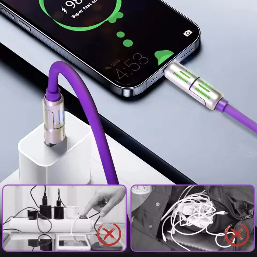 4-IN-1 240W USB Type C To USB C Cable PD Fast Charger Wire For iPhone 16 Pro Max 15 iPad Xiaomi Samsung Tablet 2M Data Cord