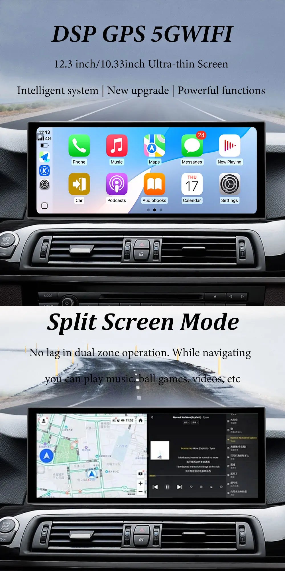 Navi GPS Stereo Car Video Multimedia Player for BMW 5 Series F10 F11 2018 - 2019 EVO System Android 16 Carplay Auto Accessories CM World