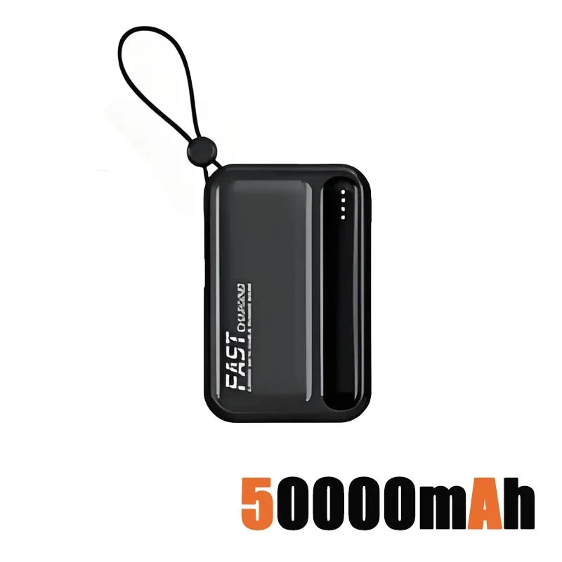 120W 500000mAh Power Bank Large Capacity 4 In1 Cables Intelligent Digital Display Light Portable Powerbank For iPhone Huawei New
