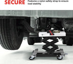 450 Lbs Low Profile Transmission Jack with Safety Straps Auto Repair 7-23" Lift with 2M Safety Straps & 4 Brake Wheels,black CM World