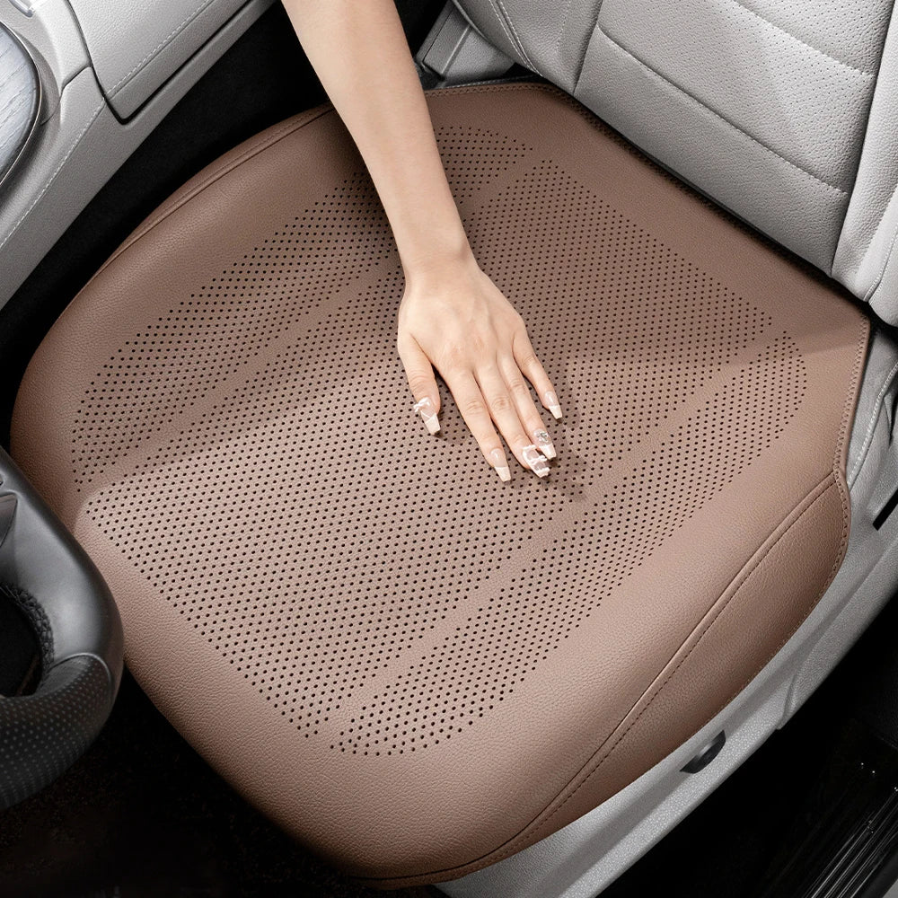 New Car Seat Cushion Leather Thin Breathable Hole Summer Car Interior Seat Cover Four Seasons Universal Automotive Parts Car Mobile World