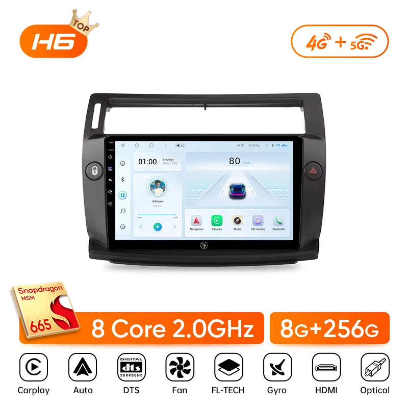 Ainavi Car Radio For Citroen C4 C-Triomphe C-Quatre 2004 2005 2006 2007 2008 2009 Wireless Carplay Android Auto Multimedia 2 Din CM World