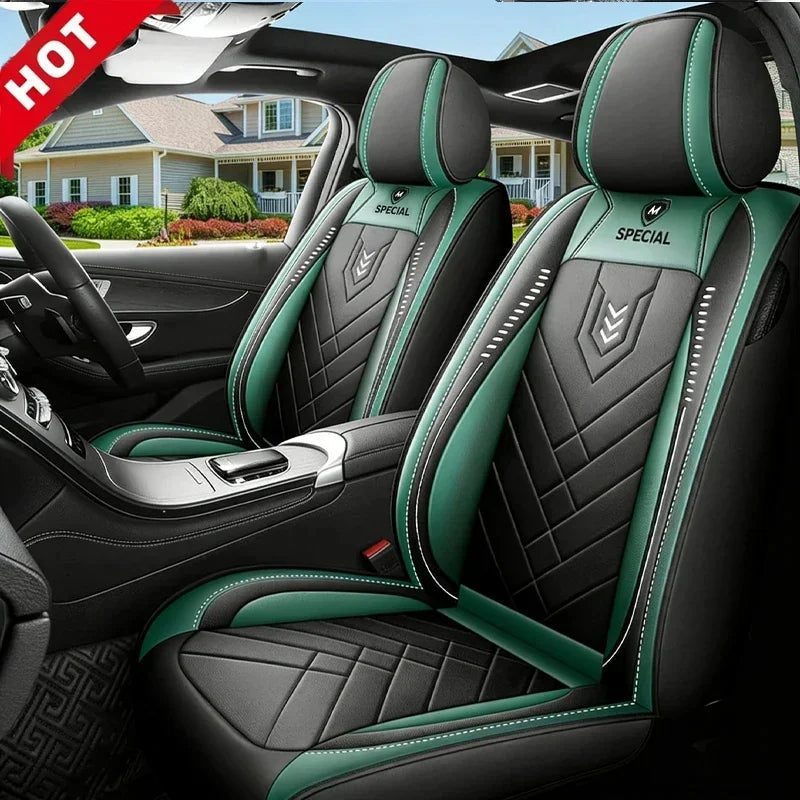 New Upgraded Car Seat Cushion, New Fully Enclosed Car Seat Cover, All Season Universal Small Car Seat Cover, Leather Seat Cover CM World
