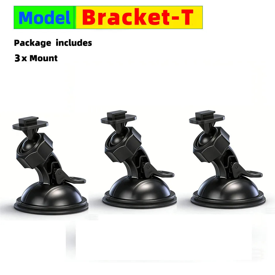 Universal 360° Rotating Suction Cup Mount for Action Camera, Car DVR on Windshield - Secure Holder Bracket for Driving Recording CM World