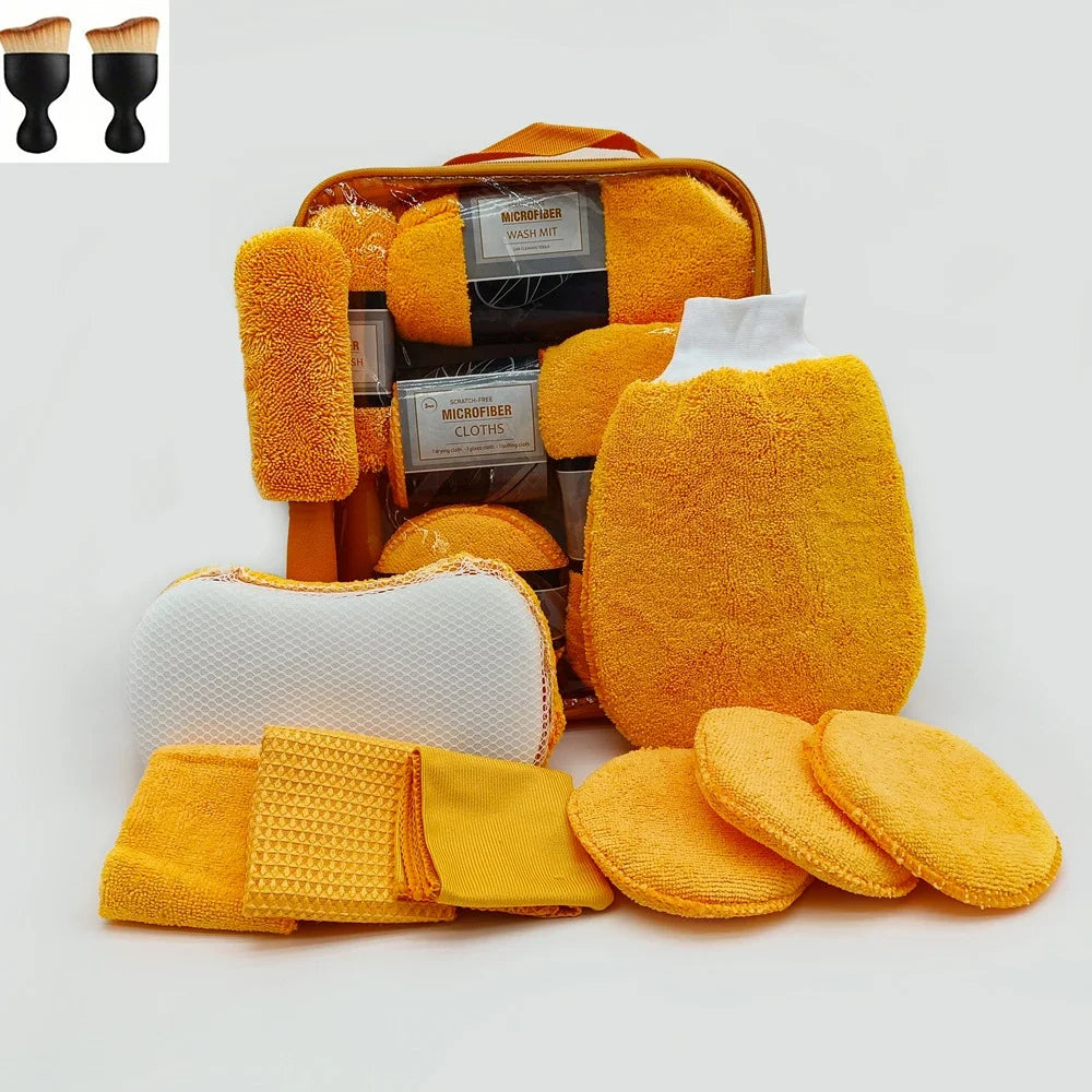 11pcs Car Cleaning Kit That Includes a Tire Brush, Microfiber Cleaning Gloves, Making It an Excellent Choice for Car Cleaning. CM World