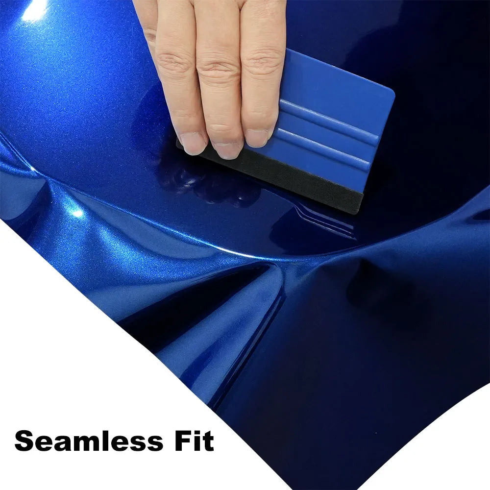 Car Sticker Gentian Blue Metallic Car Vinyl Wrap Color Change Film Bubble Free Wrap Decal Car Accessories Interior Exterior