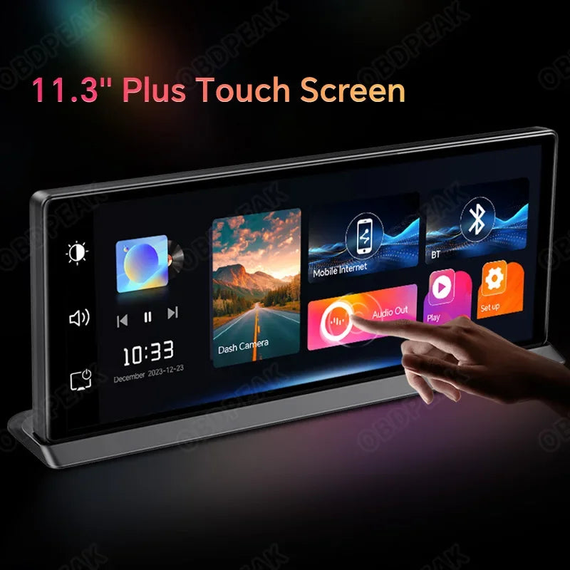 K2 Pro Dash Cam 11.3" Rearview Camera 4K 2160P DVR Carplay & Android Auto GPS Navigation Video Recorder Dashboard 5G WiFi AUX