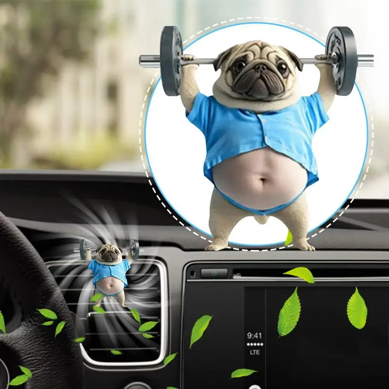 Vent Clips Air Freshener Decorative Car Fragrance Weightlifting Dog Shape Auto Aromatherapy Outlet Vent Perfume For Truck