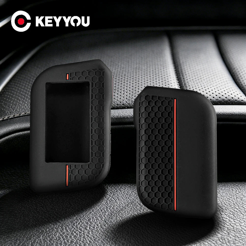 KEYYOU Silicone Key Cover Protector Case For Starline A93 A63 A39 A36 A66 A96 Russian Two Way Car Alarm Transmitter Keychain LCD