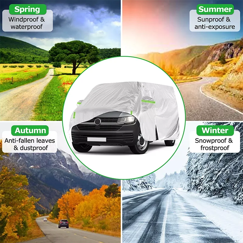 Cover For VW Transporter T3 T4 T5 T6 Full Car Cover Outdoor Waterproof Sun Rain Snow Dust Resistant Protection UV Car Case Cover Car Mobile World