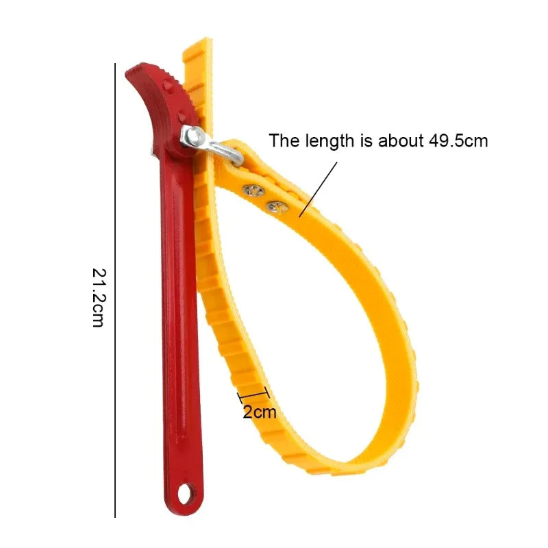 Adjustable Strap Oil Filter Belt Wrench Chain Spanner Puller Cartridge Disassembly Tool for Motorcycle Repair Accessorie Car Mobile World