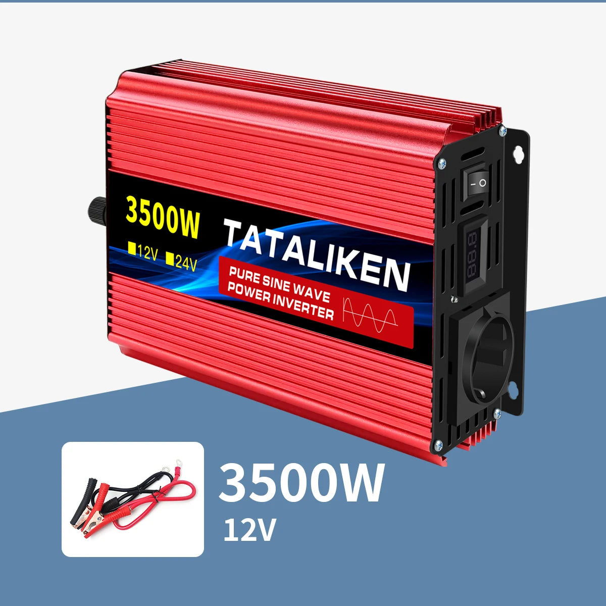 Inverter Pure Sine Wave  2500W/3500W/4500W/5000WDC 12V/24V to AC 220V 230V Voltage Transfer Converter Charging Adapter EU Socket CM World