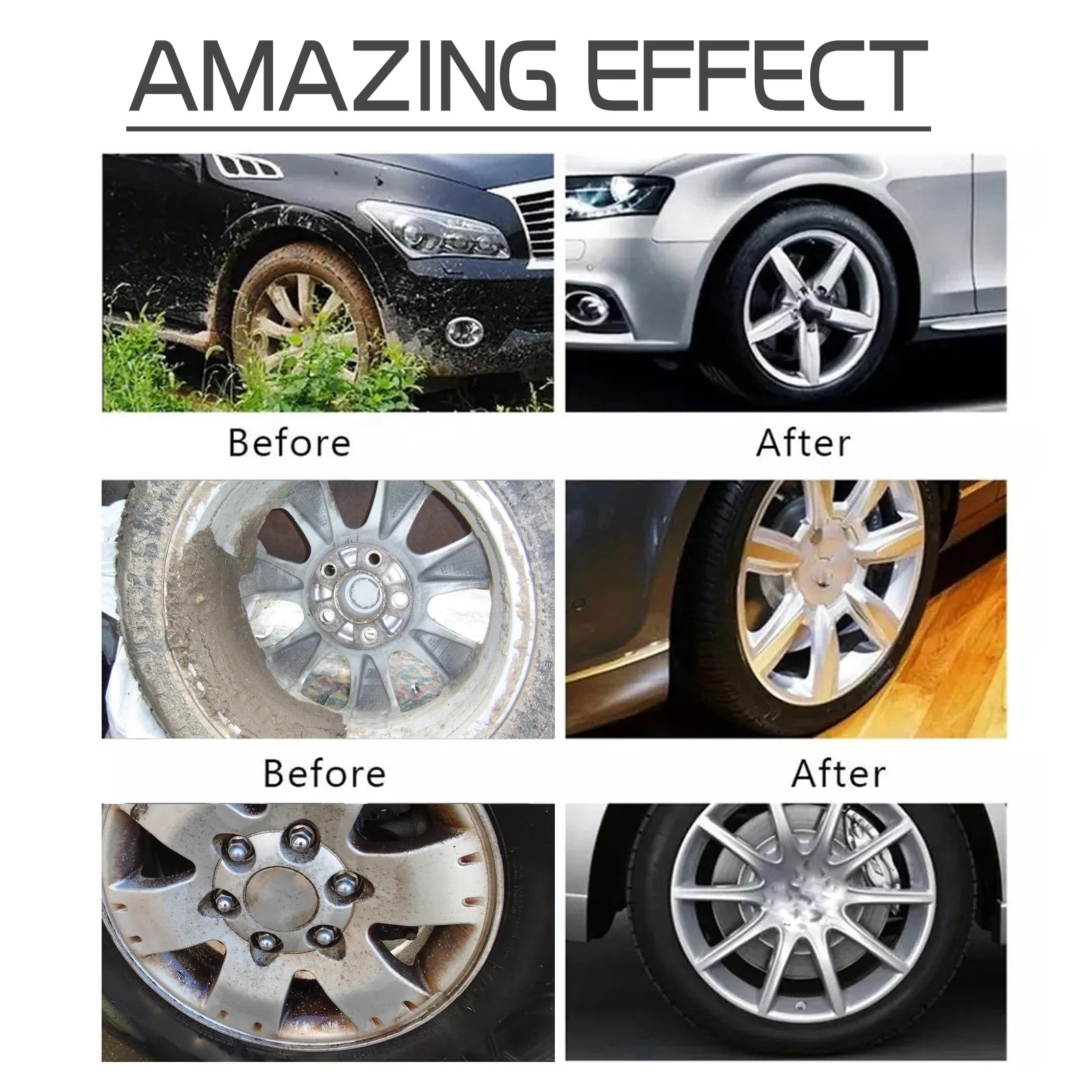 Car Wheel Cleaner Alloy Rim Cleaner Spray Remove Brake Dust Rust & Stains No Scratch Formula Polish Protect for All Wheels 120ml CM World