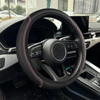 PU Leather Steering Wheel Cover 15\"/38CM Universal Fit Anti-Slip Car Steering Protector With Good Grip Install Easily Interior Accessories Auto Steering Protector