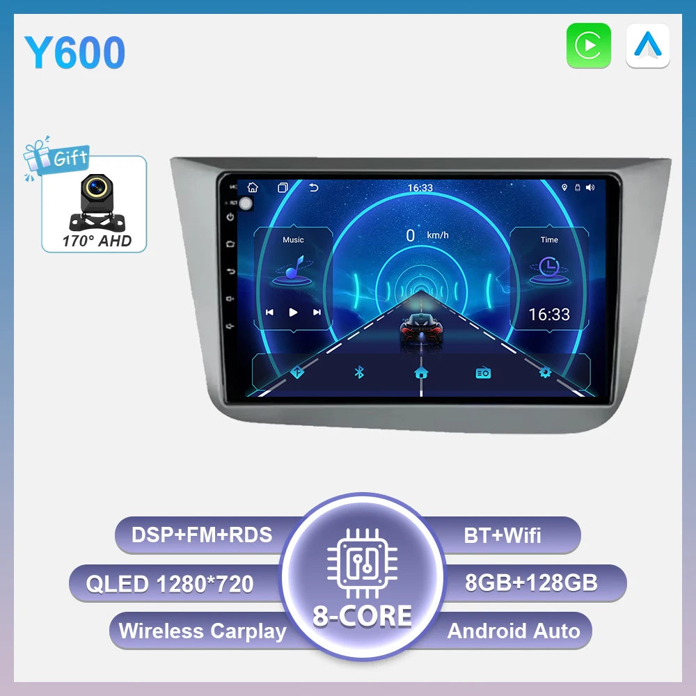 Android 16 Car Radio Autoradio For Seat Altea XL Toledo 2004-2015 Multimedia Player GPS Navigation Wireless Carplay Auto WIFI BT