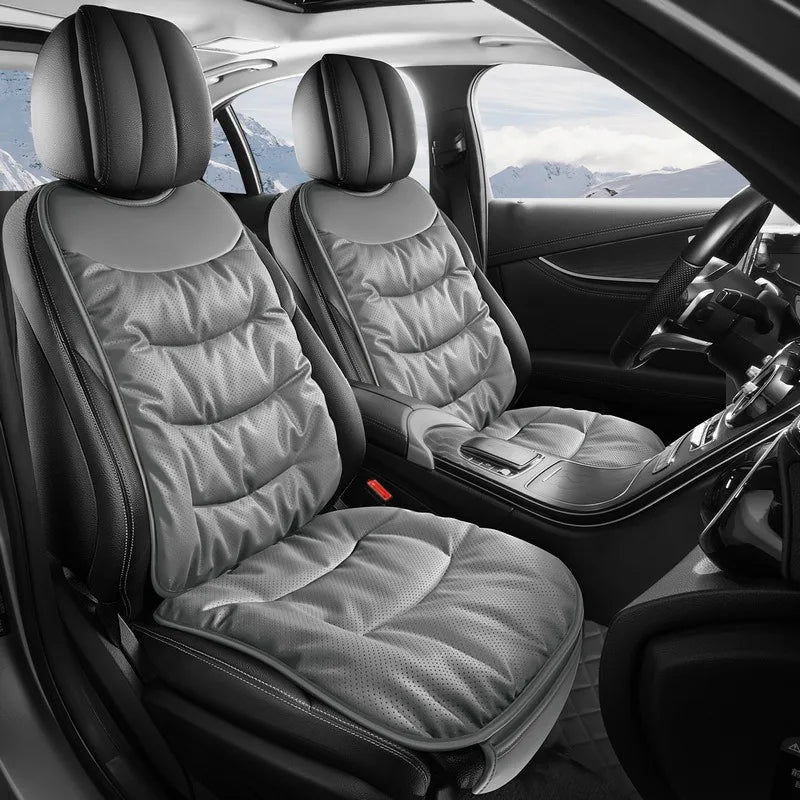 Soft Nappa Leather Car Front Seat Cover Universal Fit Front Seat Cushion Car Accessories Interior Car Front Seat Protector Cover CM World