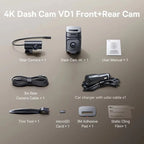 Baseus 4K Dash Cam for SONY Sensor STARVIS Night Vision Front and Rear Car Camera ADAS WiFi6 GPS 24H Parking Dashcam Car Mobile World