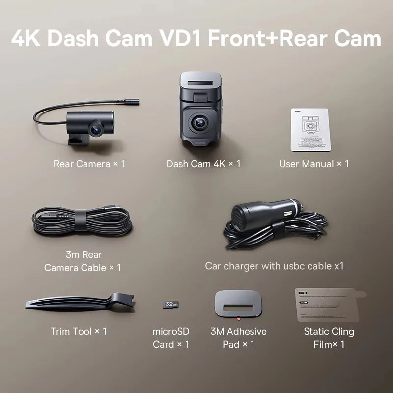 Baseus 4K Dash Cam for SONY Sensor STARVIS Night Vision Front and Rear Car Camera ADAS WiFi6 GPS 24H Parking Dashcam Car Mobile World