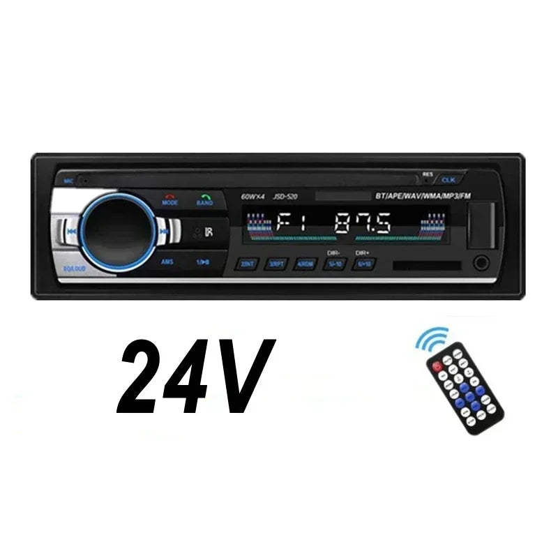 Car MP3 Player Stereo 12/24V 60W Bluetooth Audio Radio Car Truck Usb Bluetooth Handsfree Call Car USB Card Insert MP3 Radio Kit CM World