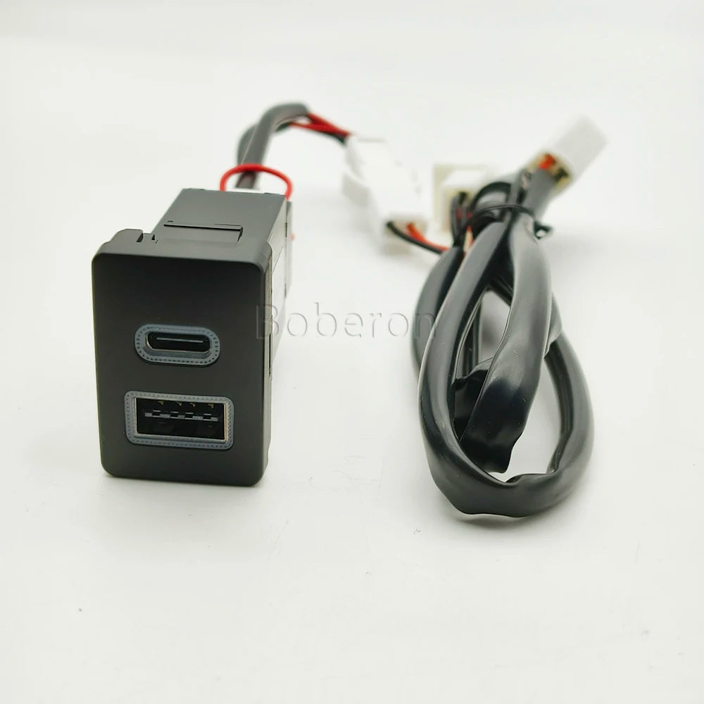 Fit For Toyota new car USB charger PD fast charger QC3.0 dual fast charger TYPE C adaptor button