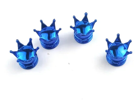 4Pcs Car Universal Crown Valve Caps Dustproof Waterproof Wheel Valve Cover Air Car Motorcycle Tyre Rim Cap Car Trim Valve Cap