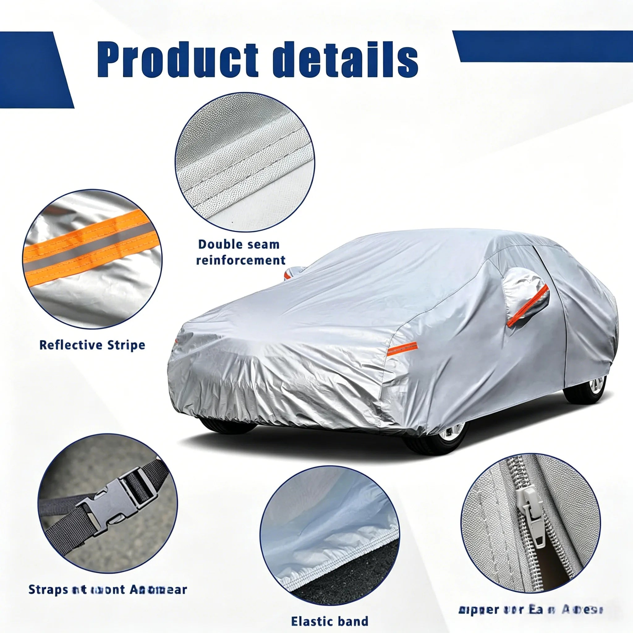 Kayme Car cover 6 Layer Heavy Duty Indoor Outdoor Waterproof Dustproof UV-protective Cover Fit for 181 x 72 x 67 inches Car Mobile World